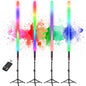 Unicozin 4 Pack RGB Tube Light Bar with Light Stand, 5200mAh Rechargeable Battery, 11-Level Brightness, 500 Lighting Effects for DJ Lighting, Dance Club and Photography Lighting