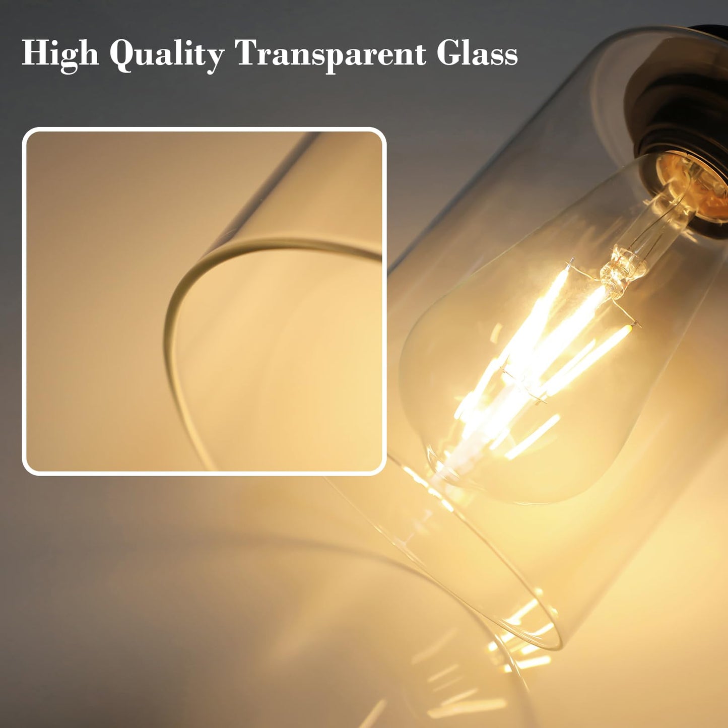 Unicozin 3 Light Vanity Lights, Black Wall Sconce Light with Clear Glass, Bathroom Light Fixtures, Wall Lights for Mirror, Living Room, Bedroom, Hallway, E26 Base (Bulbs Not Included)