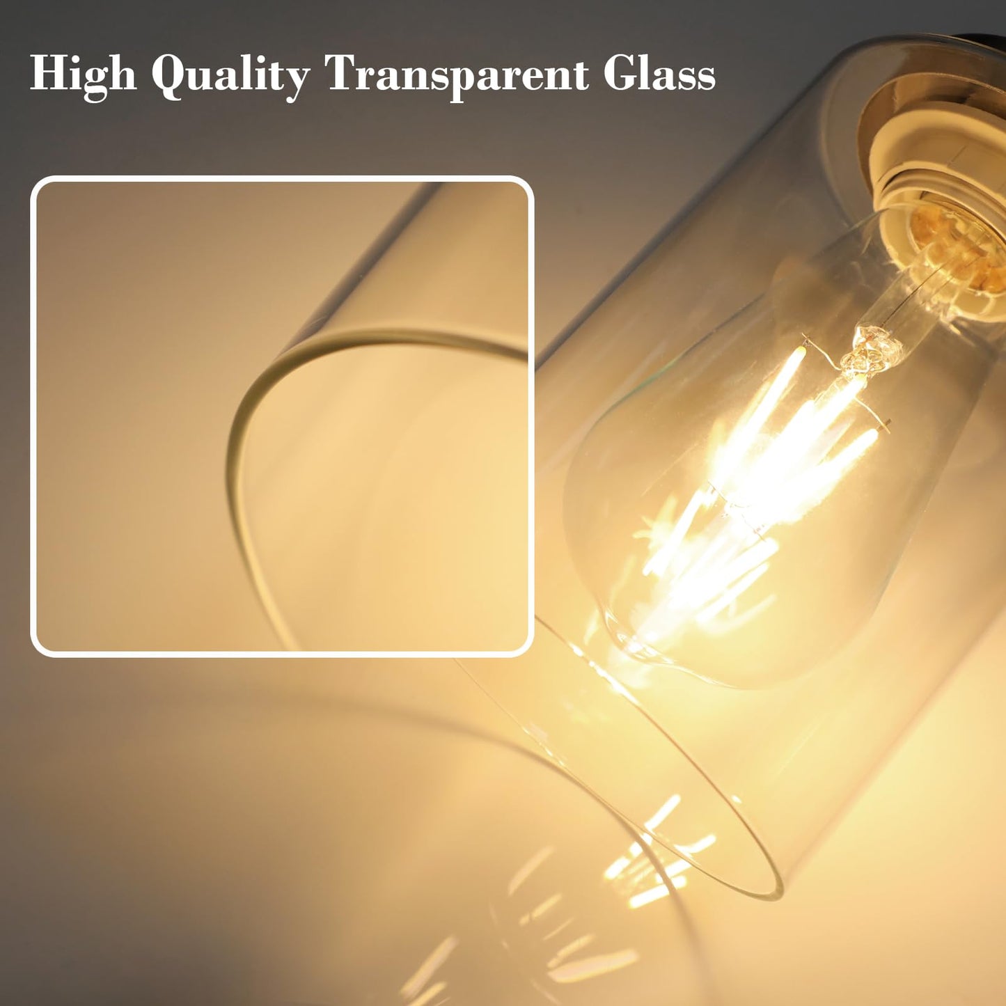 Unicozin 3 Light Vanity Lights, Matt Nickel Wall Sconce Light with Clear Glass, Bathroom Light Fixtures, Wall Lights for Mirror, Living Room, Bedroom, Hallway, E26 Base (Bulbs Not Included)
