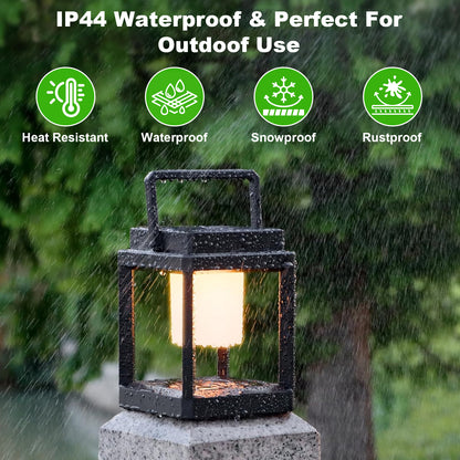 Unicozin Solar Lantern Outdoor Light, Outdoor Hanging for Patio Waterproof, 3 Brightness Levels, Rechargeable Table Light for Outside Porch Patio