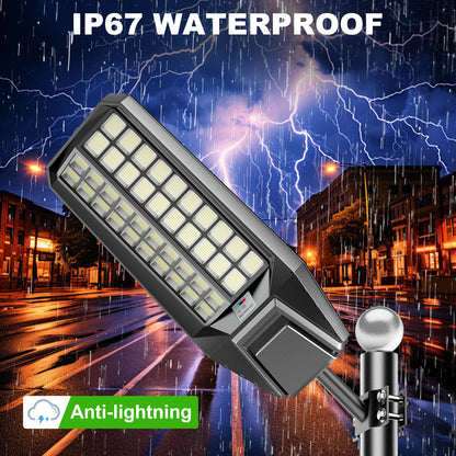 Unicozin Utral-Large Solar Street Light, 300000 Lumens, Energy-Efficient, Waterproof, Dusk-to-Dawn, Ideal for Commercial & Outdoor Parking Lots - Energy-Efficient Solar-Powered, 2 Pack