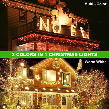 Unicozin 262FT 800 LED Color Changing Christmas Lights, Waterproof Indoor Outdoor Tree Fairy Lights Warm White & Multicolor 11 Modes with Timer Remote