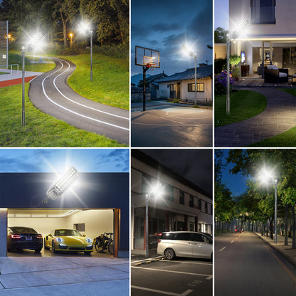 Unicozin Utral-Large Solar Street Light, 300000 Lumens, Energy-Efficient, Waterproof, Dusk-to-Dawn, Ideal for Commercial & Outdoor Parking Lots - Energy-Efficient Solar-Powered, 2 Pack